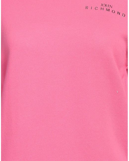 John Richmond Pink Fuchsia Sweatshirt Cotton