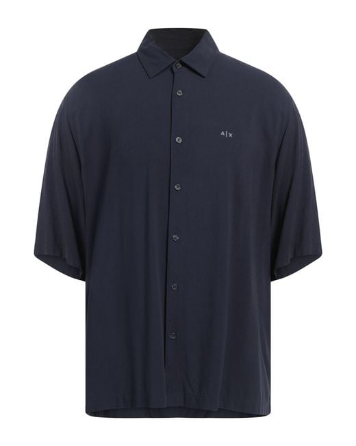 ARMANI EXCHANGE Blue Shirt Viscose for men