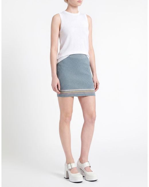 Amiri Blue Azure Mini Skirt Viscose, Polyester, Polyamide, Metallic Fiber
