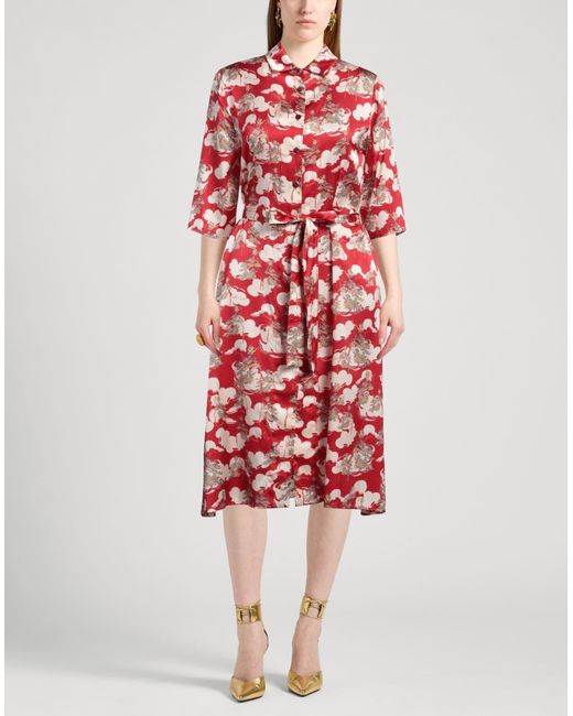 Siyu Red Midi-Kleid