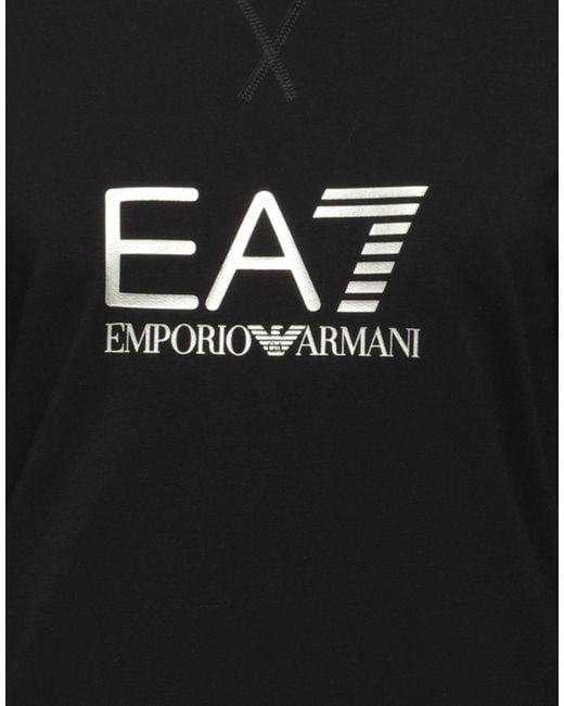 EA7 Black Sweatshirt Cotton, Elastane