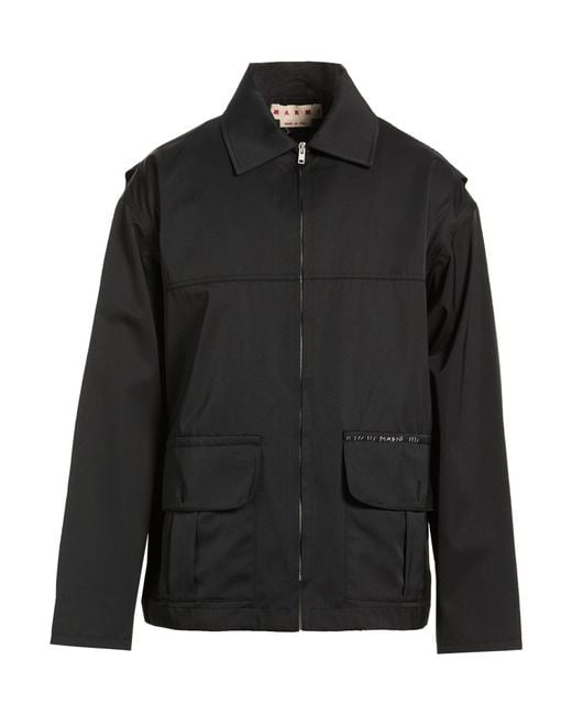 Marni Black Jacket Polyester, Cotton for men