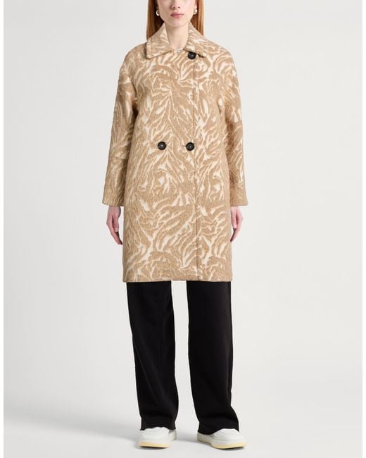 Cinzia Rocca Natural Coat Cotton, Virgin Wool, Polyester, Alpaca Wool, Polyamide