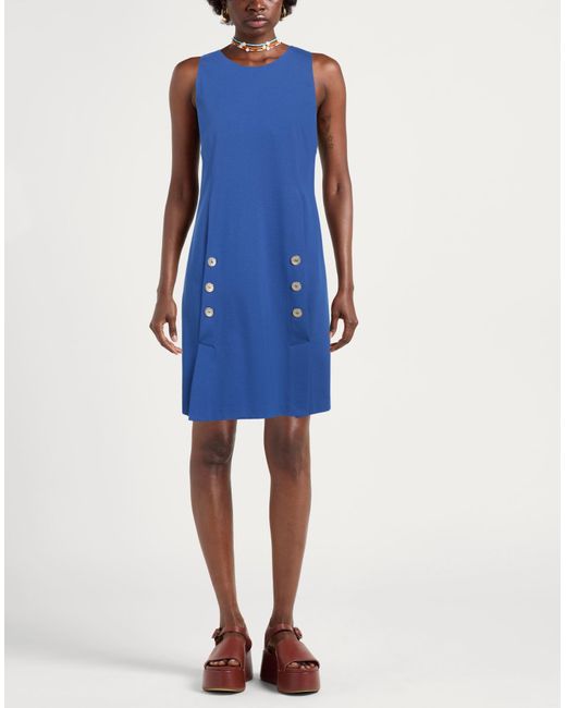 Siste's Blue Mini Dress Viscose, Polyamide, Elastane
