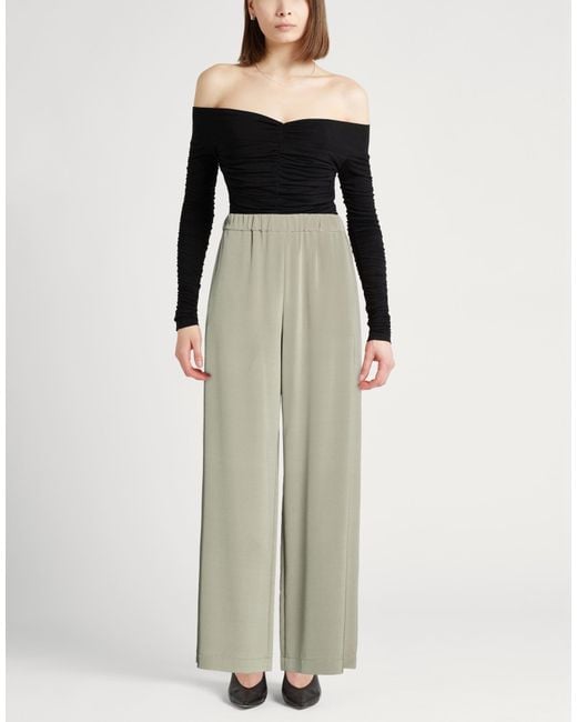 Max Mara White Pants Silk, Elastane