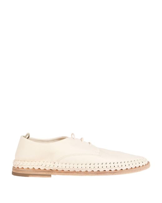 Officine Creative Natural Ivory Lace-Up Shoes Soft Leather for men