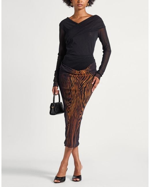 Jean Paul Gaultier Brown Maxi Skirt Polyamide