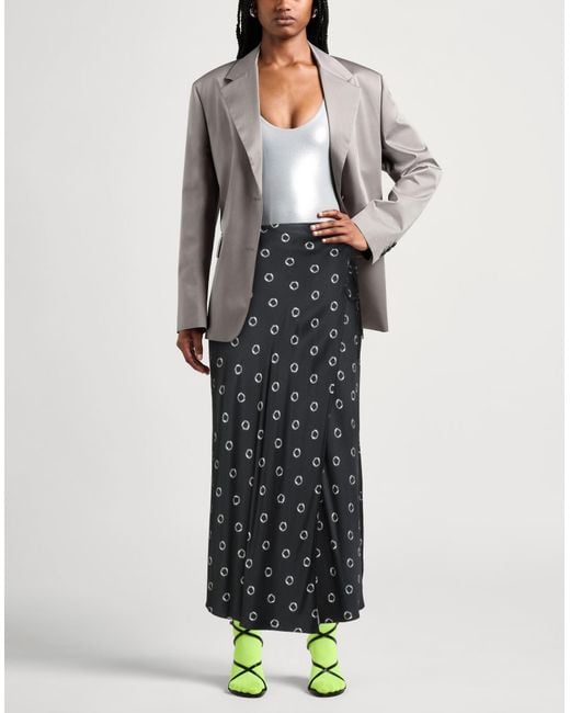 MSGM Gray Maxi Skirt Viscose