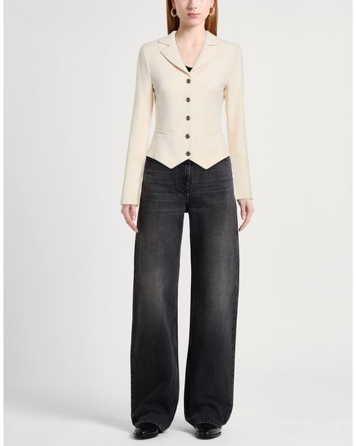 Blugirl Blumarine White Camel Blazer Polyester, Rayon, Elastane