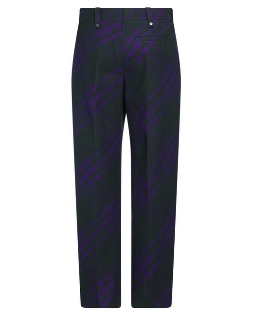 Burberry Blue Pants Virgin Wool for men