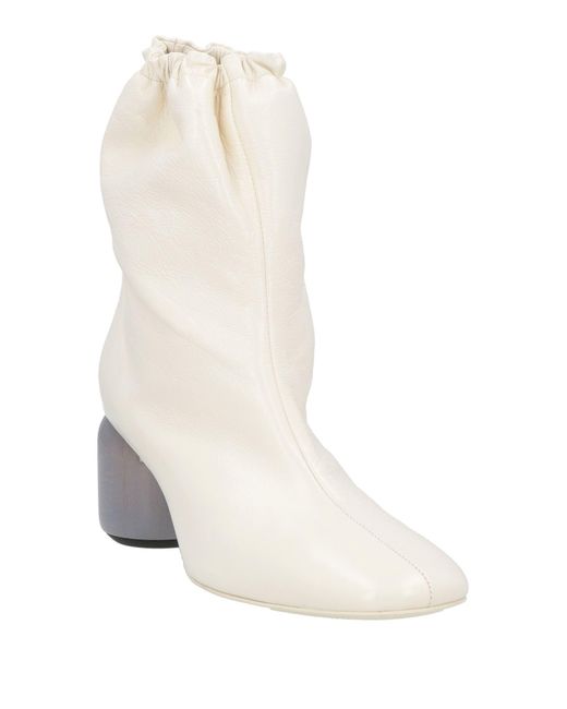 Jil Sander White Ankle Boots