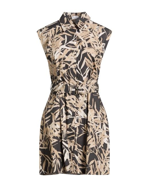 Brunello Cucinelli Black Mini Dress Cotton, Brass
