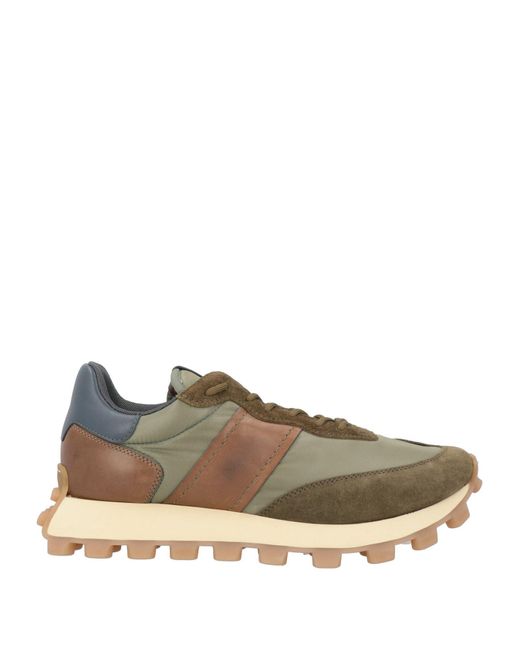 Tod's Multicolor Military Sneakers Leather, Textile Fibers for men