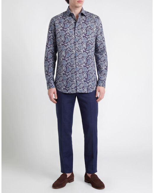 Etro Blue Shirt Cotton, Elastane for men