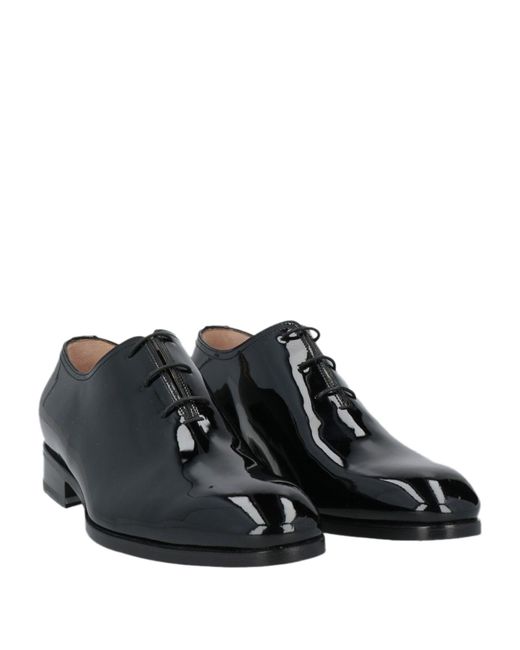 Santoni Black Lace-Up Shoes Leather for men