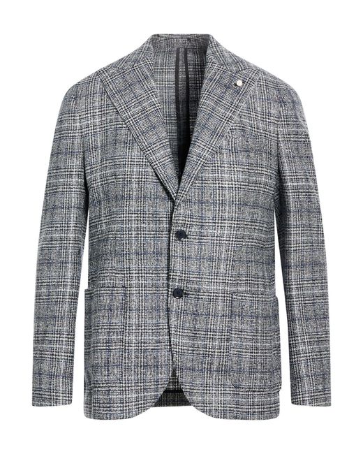 Luigi Bianchi Gray Blazer Virgin Wool, Polyester for men