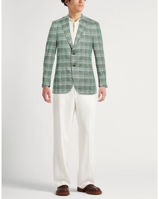 Isaia Green Blazers for men