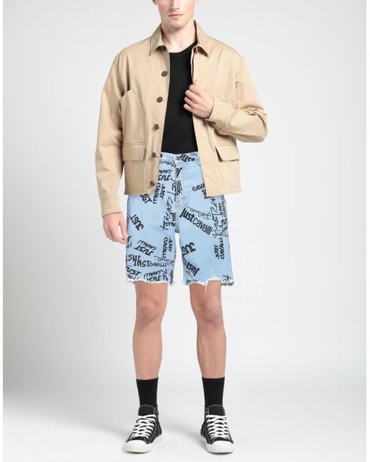 Just Cavalli Blue Denim Shorts for men
