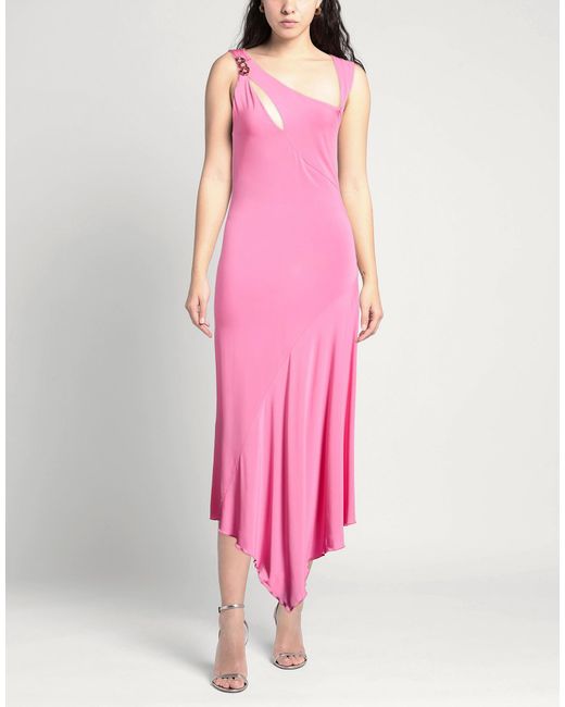 SIMONA CORSELLINI Pink Maxi Dress Viscose, Elastane