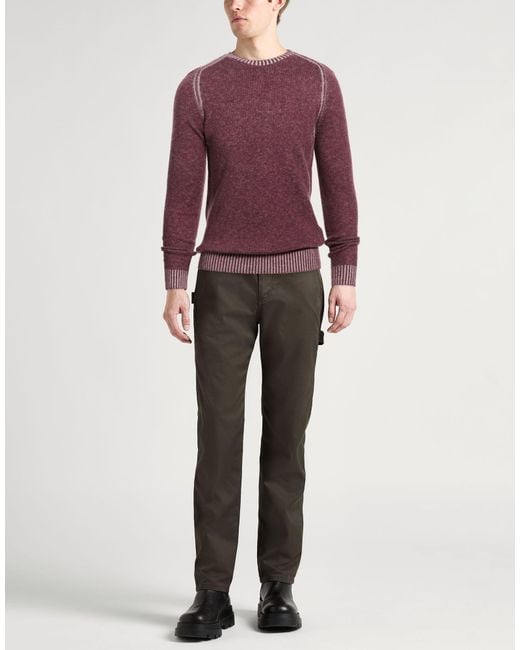 Moorer Purple Burgundy Sweater Virgin Wool for men
