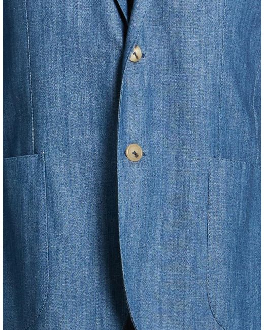 Moorer Blue Blazer Cotton for men