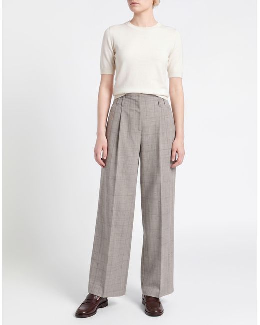 Semicouture Gray Light Pants Virgin Wool, Viscose