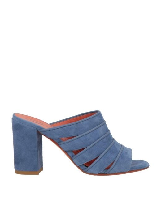 Santoni Blue Slate Sandals Leather