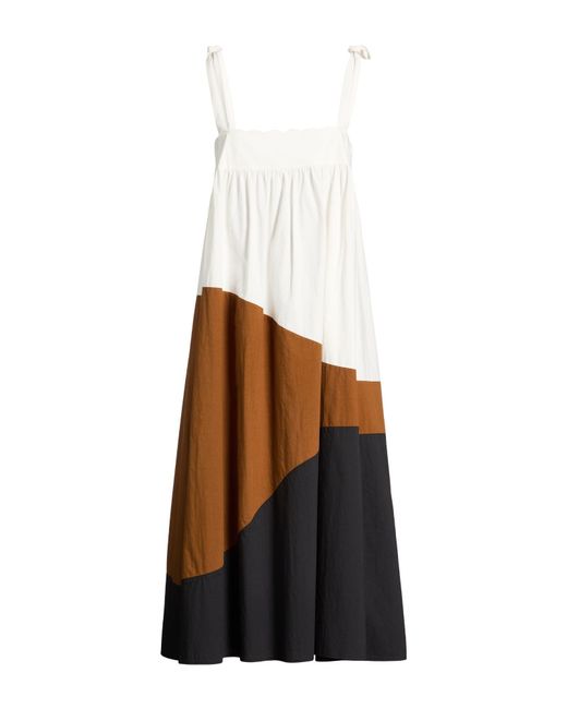 Idano White Midi Dress Cotton