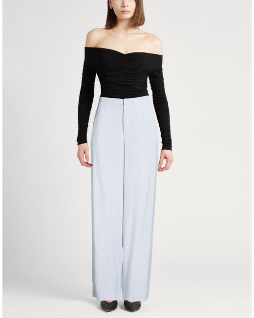 Forte_forte White Sky Pants Viscose, Cotton, Wool