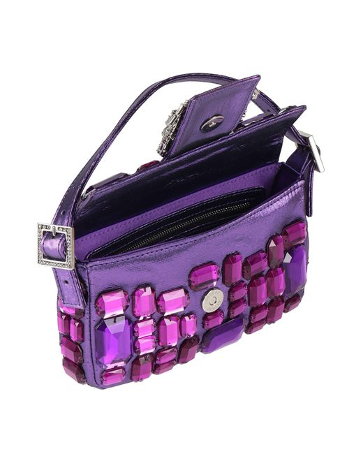 Gedebe Purple Handbag Textile Fibers