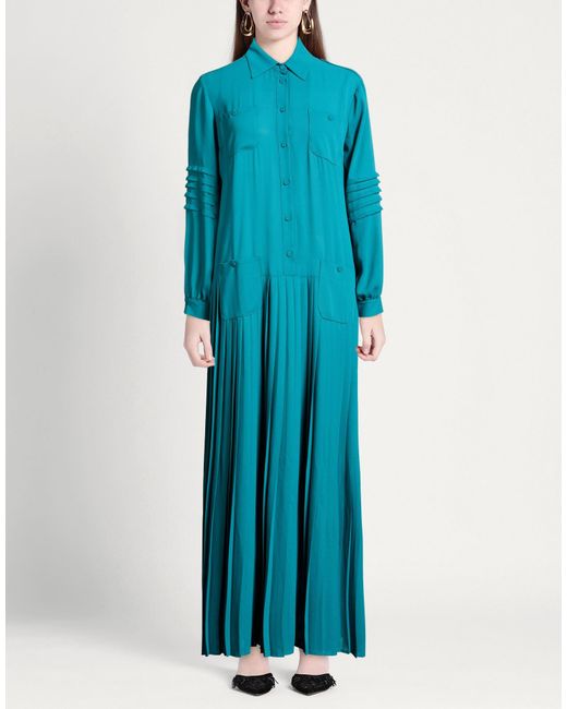 Babylon Blue Emerald Maxi Dress Polyester