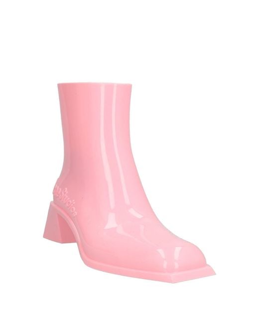 Acne Pink Ankle Boots Rubber
