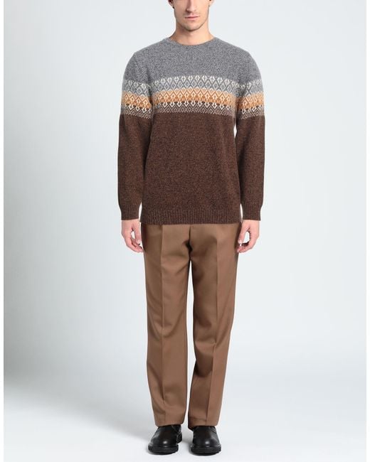 Irish Crone Brown Sweater Wool for men