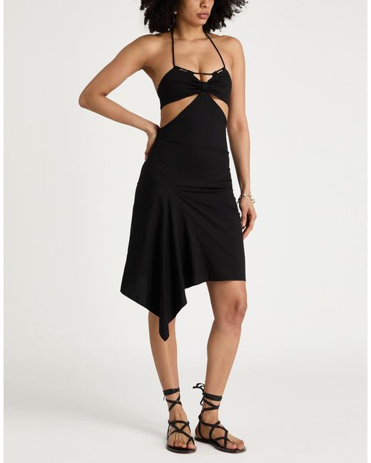 Pinko Black Midi Dress Cotton, Polyamide, Elastane, Polyester