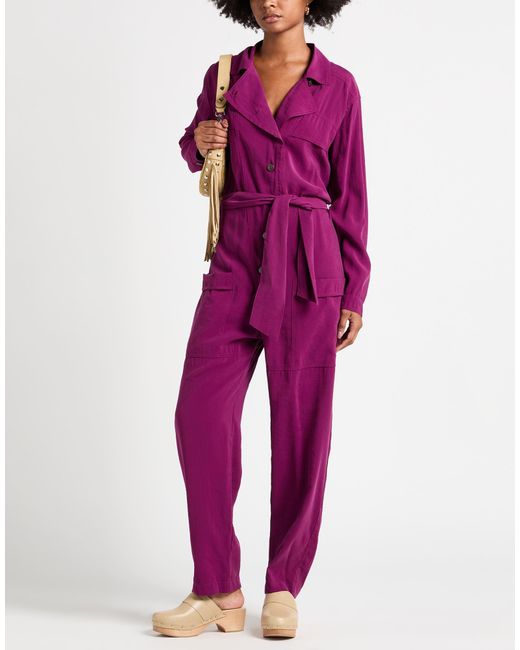 8pm Purple Jumpsuit Rayon, Polyester