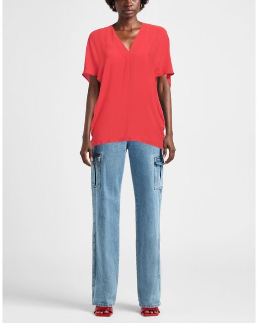 Semicouture Red Top Acetate, Silk