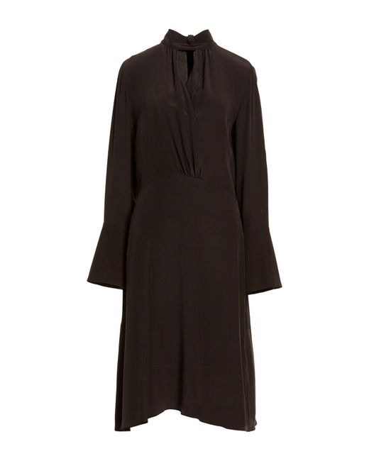 Liviana Conti Black Dark Midi Dress Silk