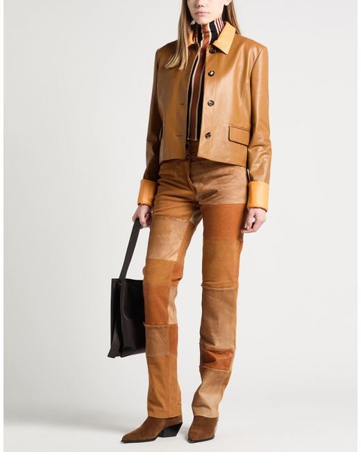 Marni Brown Tan Jacket Leather