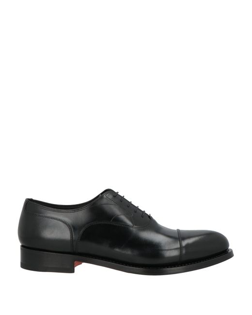 Santoni Black Lace-Up Shoes for men