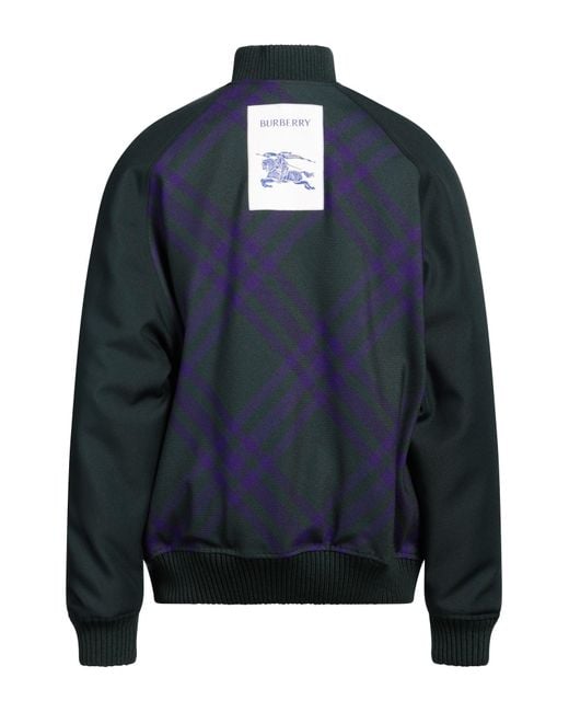 Burberry Blue Wool Bomber Jacket for men