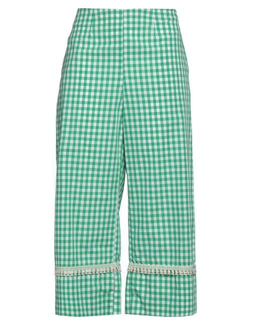 Rose' A Pois Green Pants Cotton