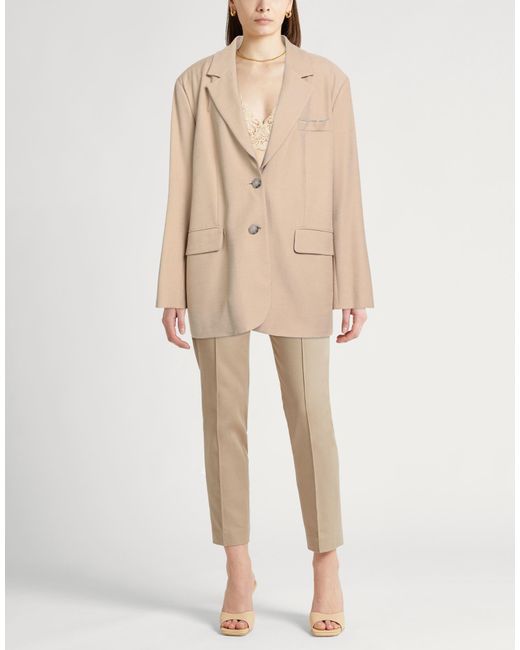 Peserico Natural Sand Blazer Viscose, Polyester, Elastane