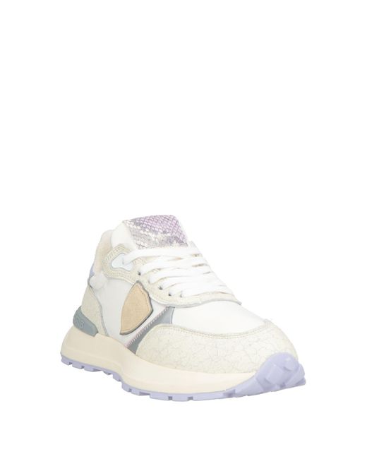 Philippe Model White Sneakers Leather, Textile Fibers