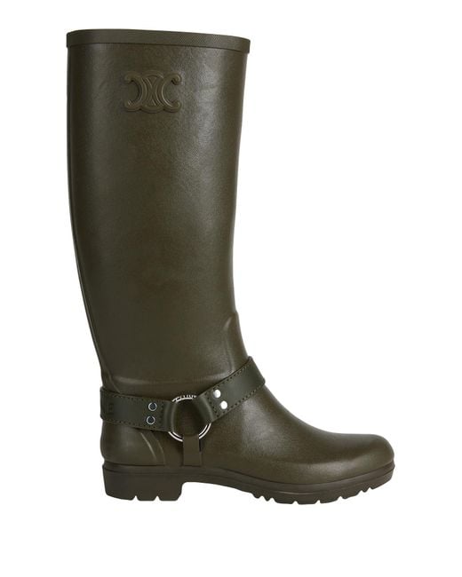 Céline Green Boot Rubber, Calfskin