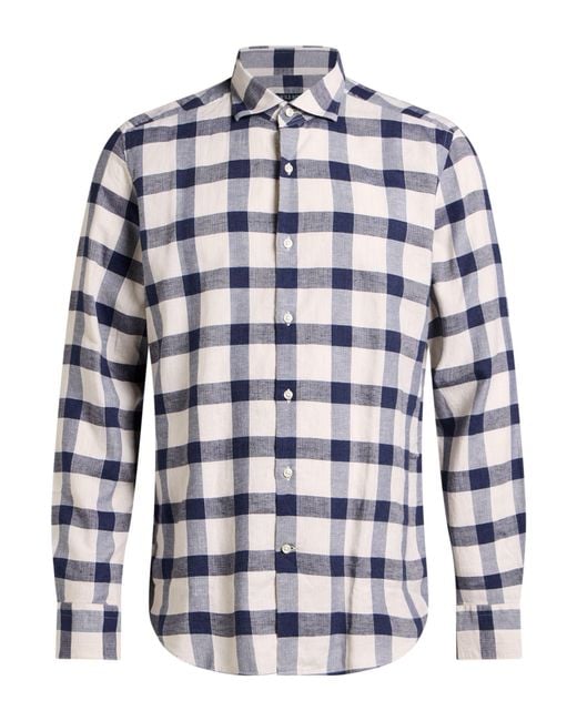 Savile Row Blue Shirt Cotton, Linen for men
