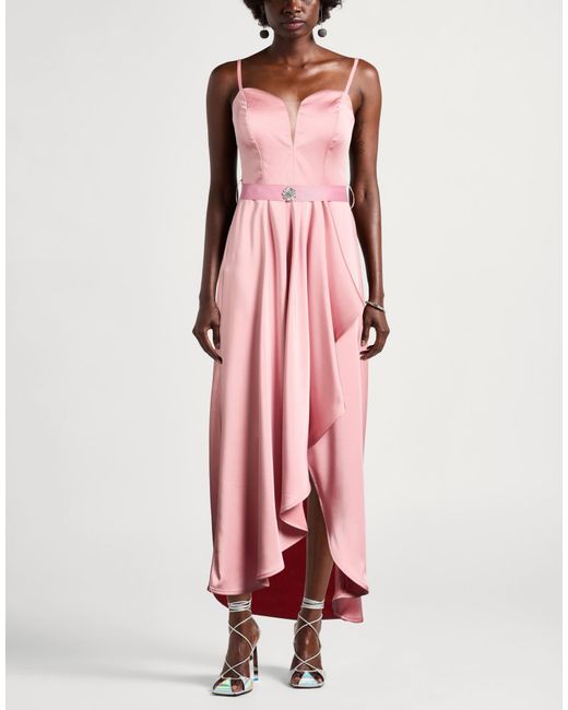 Rinascimento Pink Maxi Dress Polyester, Elastane