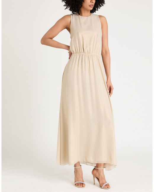 Peserico Natural Sand Maxi Dress Polyester