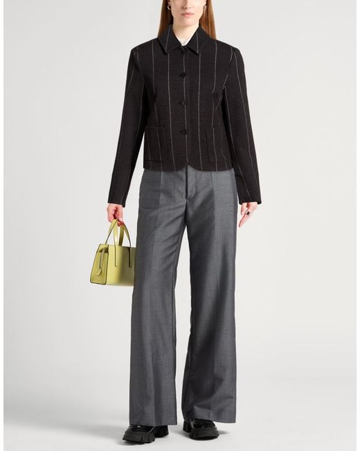 ODEEH Black Charcoal Jacket Virgin Wool, Cotton