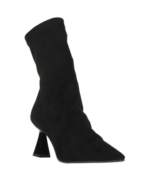 Cinzia Soft Black Ankle Boots Textile Fibers