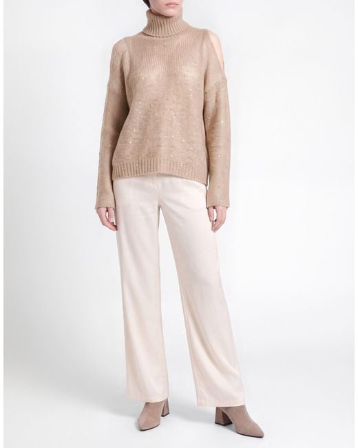 Roberto Collina Natural Turtleneck Polyamide, Cashmere, Silk, Polyester